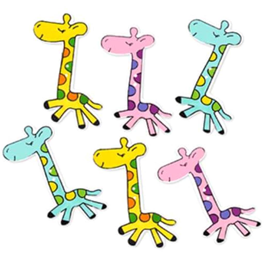 BUTTON EMBELLISHMENT PAINTED WOOD PLAYFUL GIRAFFES 