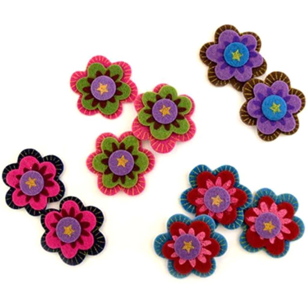 Paper Craft Emb: Felt-Fad Cuts Self-Stick Boho Flo 