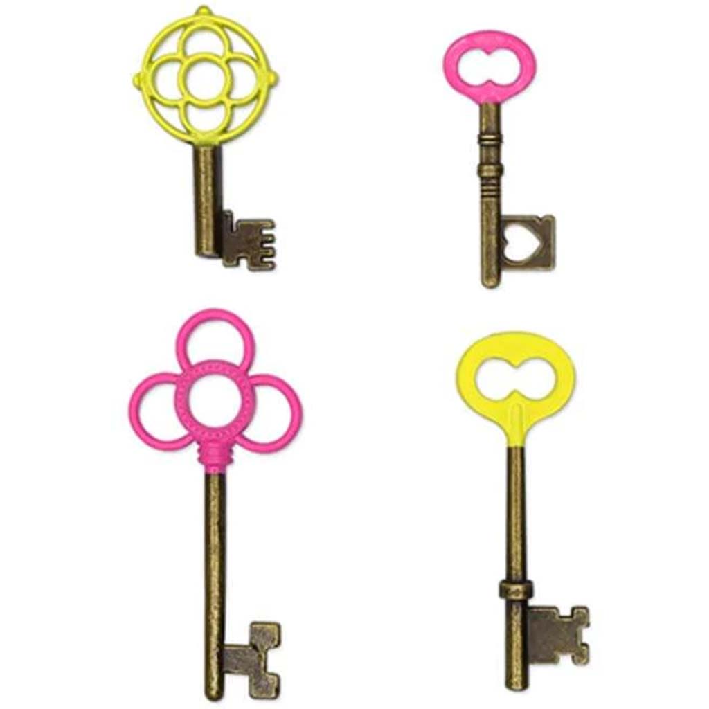 Paper Craft Emb Metal Key Charm Antique Finish Fashion Dyed Baby 