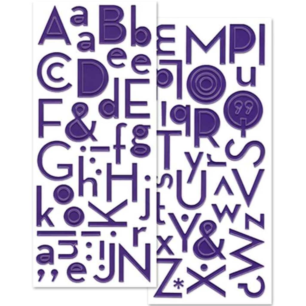 Paper Craft Sticker Gloss Puffy Alpha 2 Sheets Majestic 12x28 Purple 