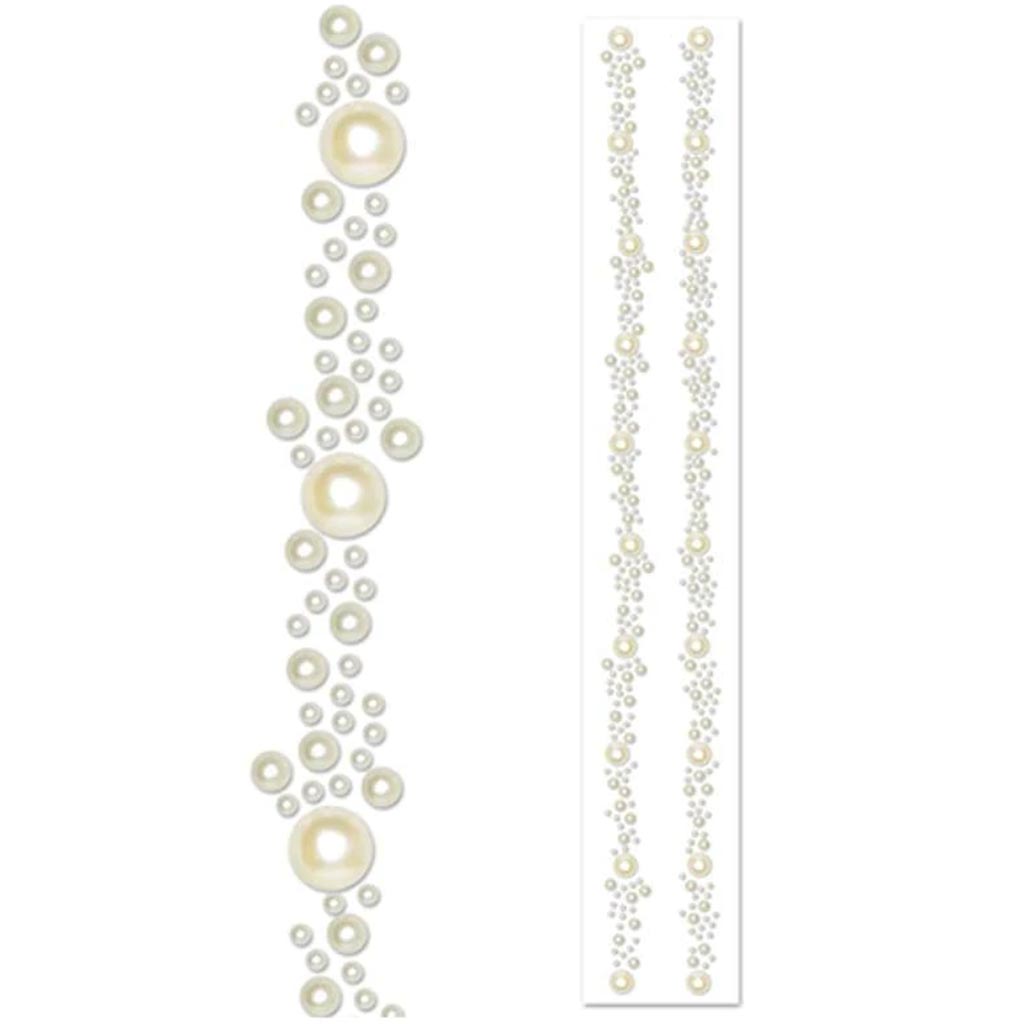 PAPER CRAFT STICKER GEM BORDER 30.5CM PEARL 