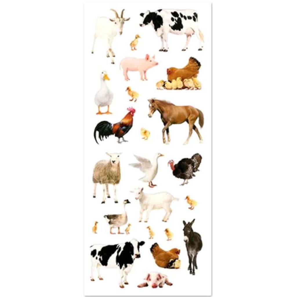 Paper Craft Sticker: Themes Classic Photo Safe Farm animals 5x12 Clear 