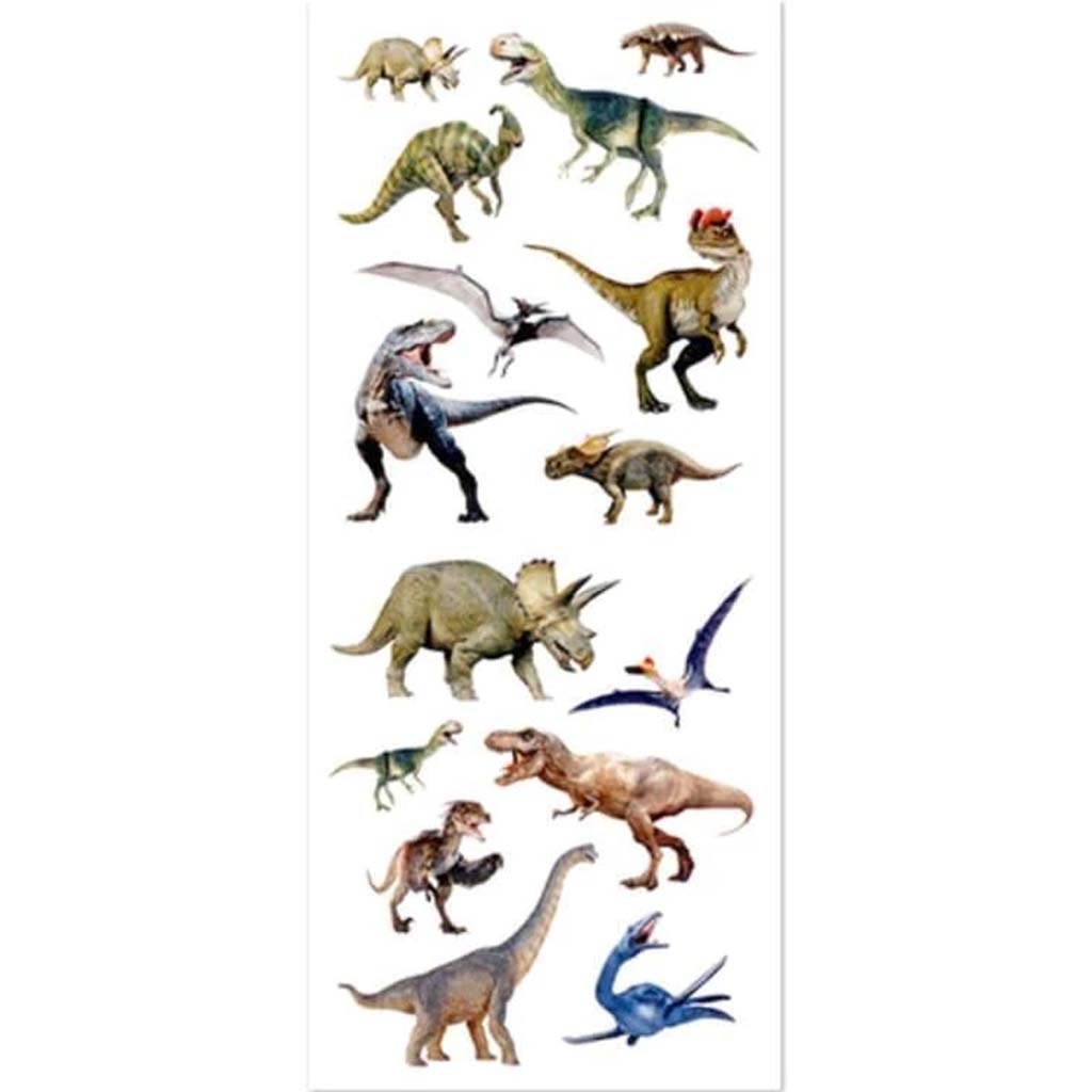 PAPER CRAFT STICKER: THEMES CLASSIC PHOTO SAFE DINOSAURS 5X12 CLEAR 