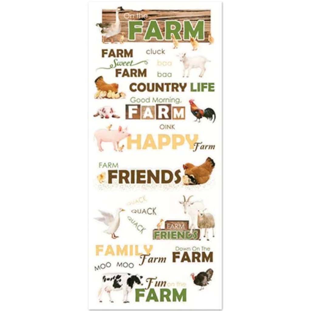 Paper Craft Sticker: Themes Classic Photo Safe on The Farm 5x12 Clear 