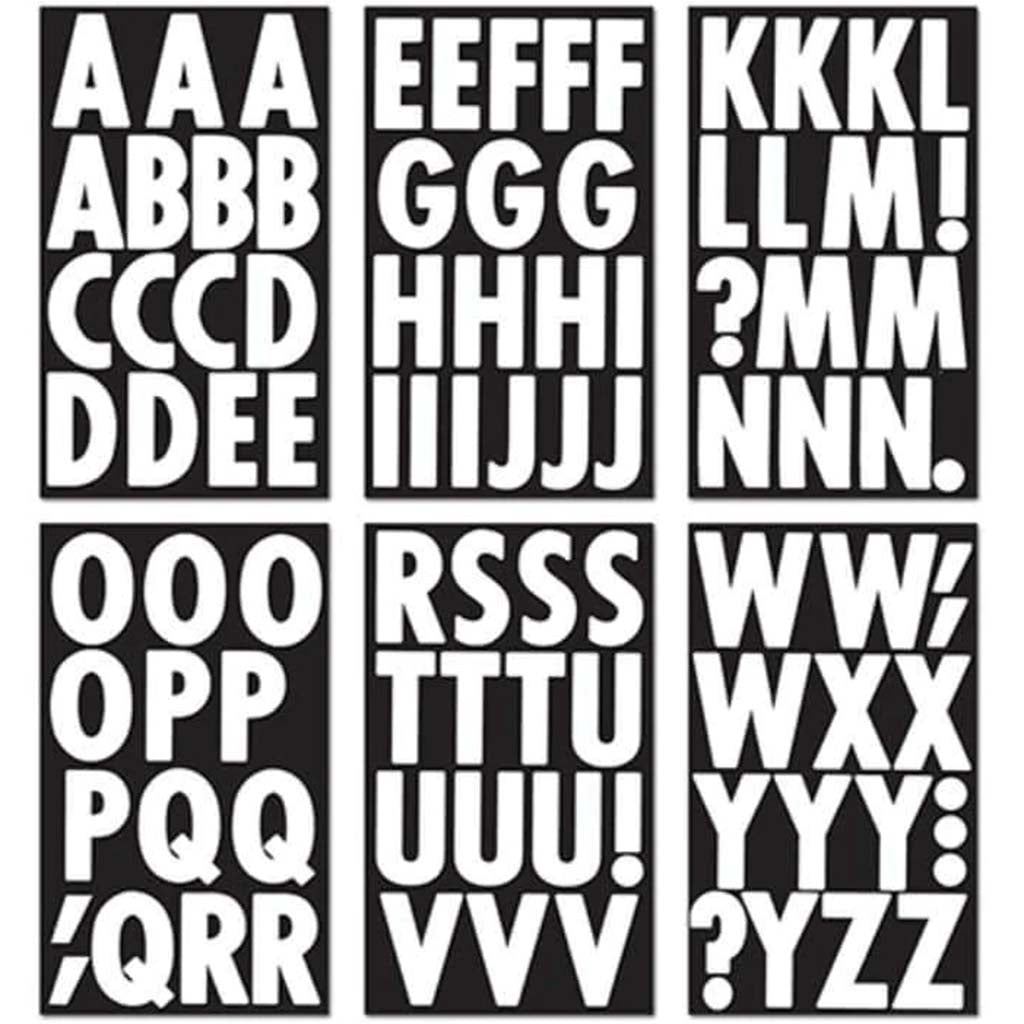 Paper Craft Sticker: Letters 6 Sheets Large Caps Glossy 3in White 