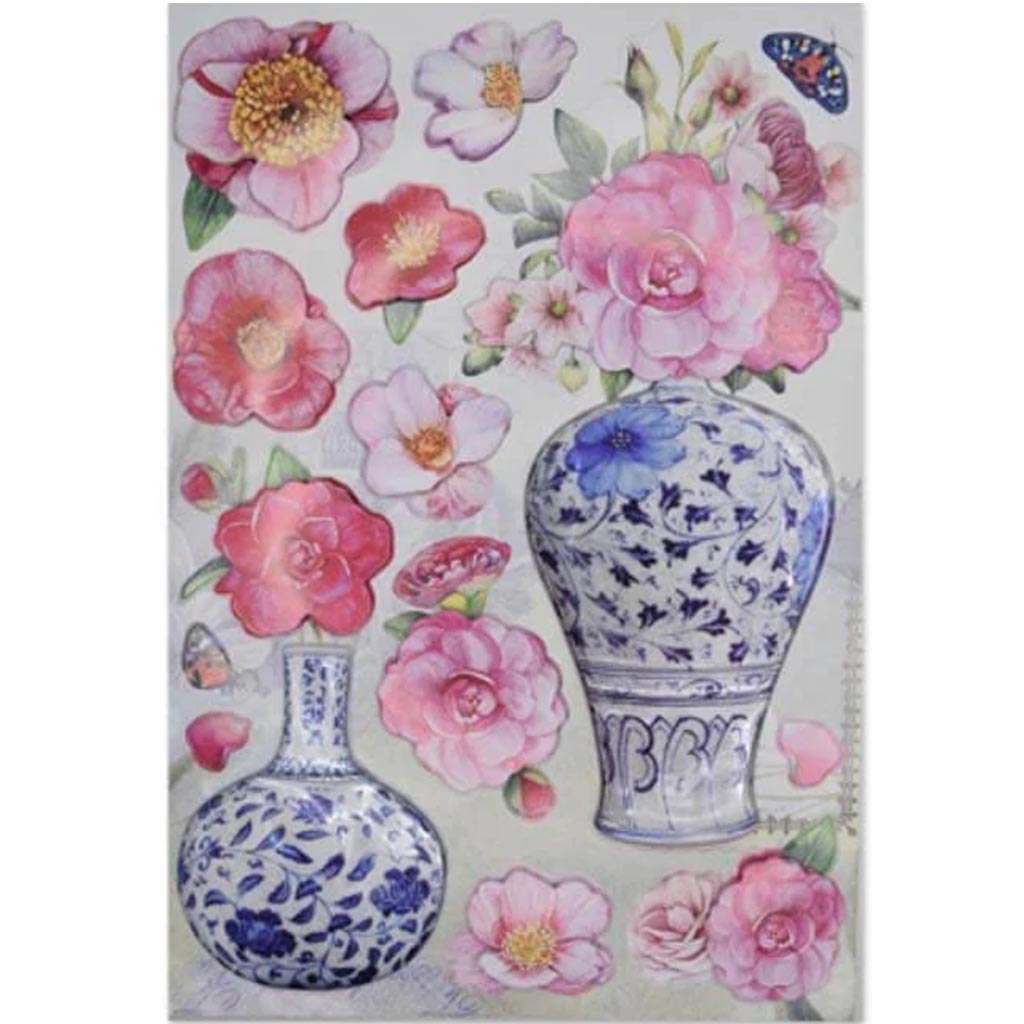 HANDMADE STICKER: 3D FLORAL ELEMENTS 12.5"X18.5" STYLE #4 