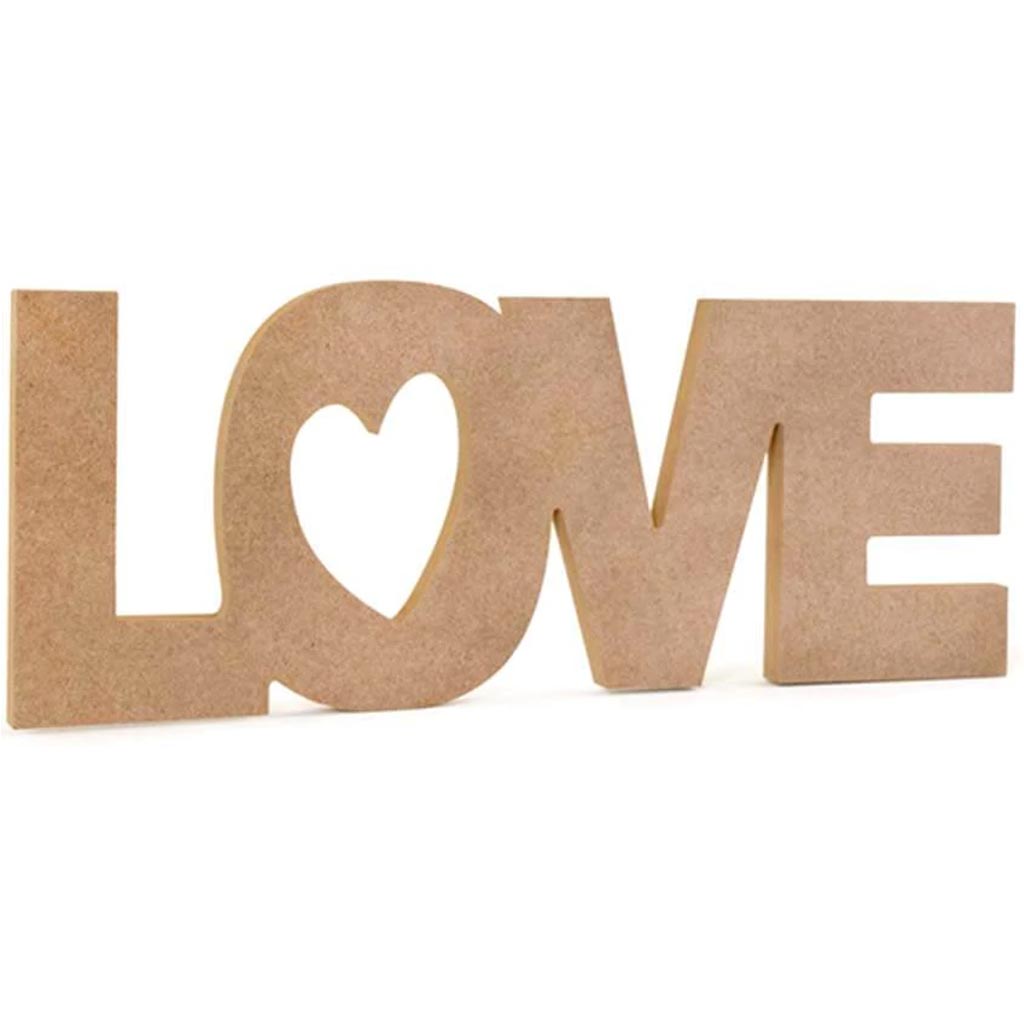 Wood Craft Diy Word Decor Mdf Standing Love 12in 