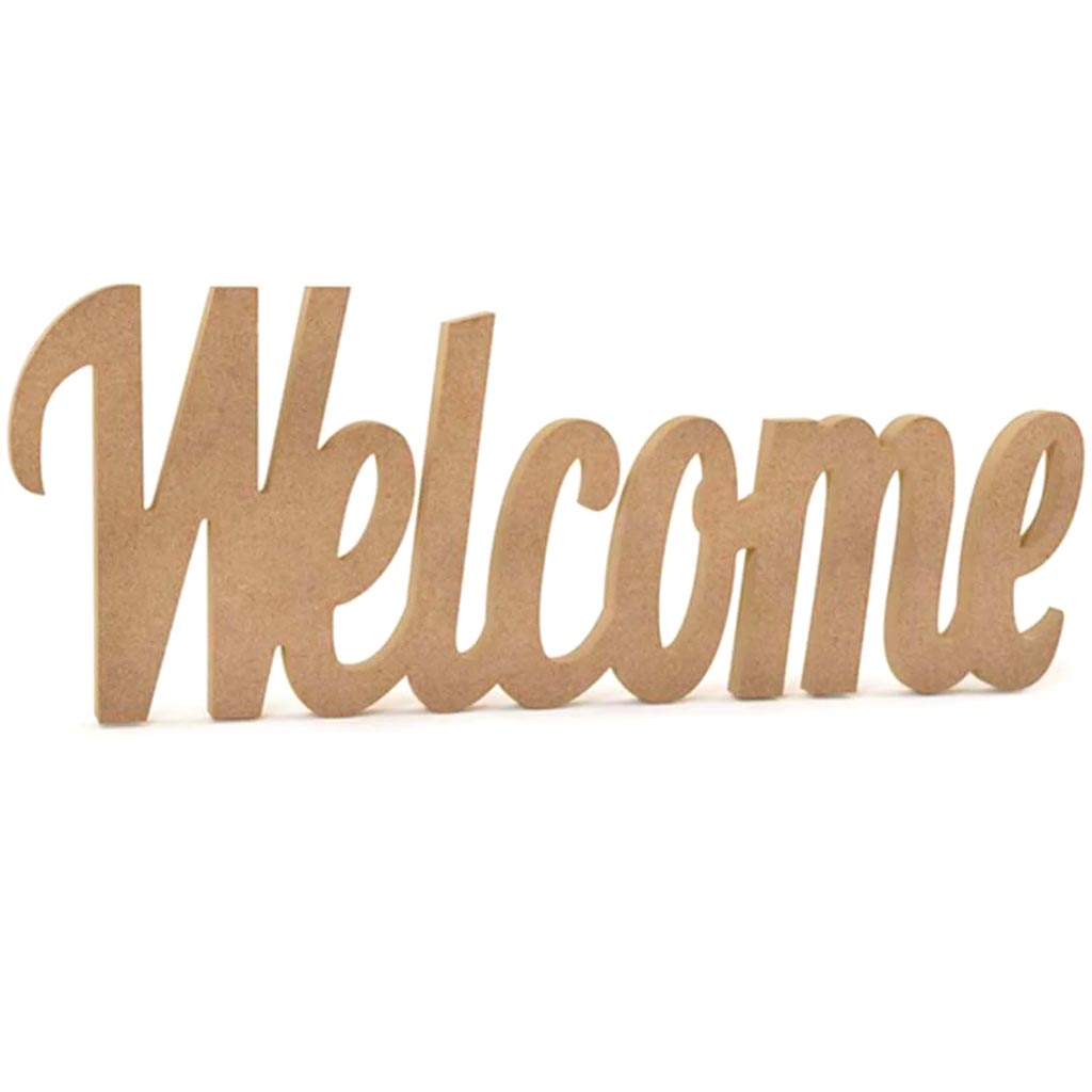 Wood Craft Diy Word Decor Mdf Standing Welcome 12in 