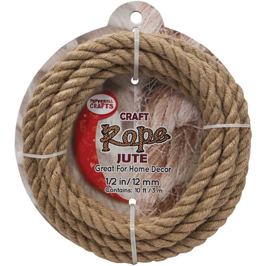 Jute Craft Rope .5in x 10ft Natural