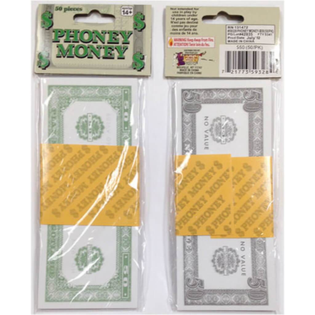 PHONEY MONEY $50 50PCS 