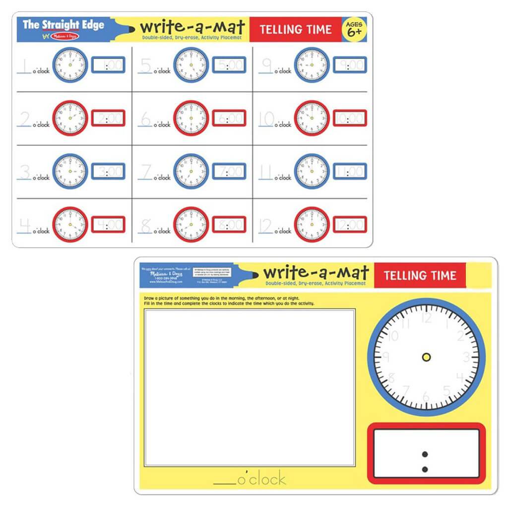 Write-A-Mat Telling Time