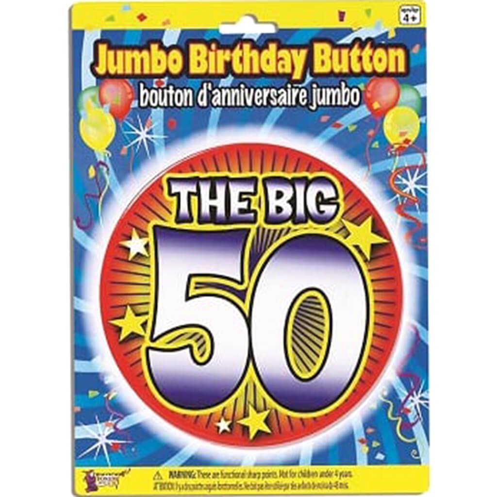 Jumbo Birthday Button Pin 50