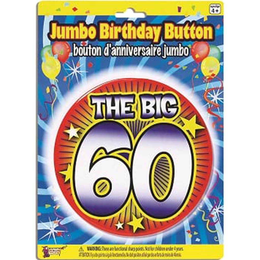 Jumbo Birthday Button Pin 60