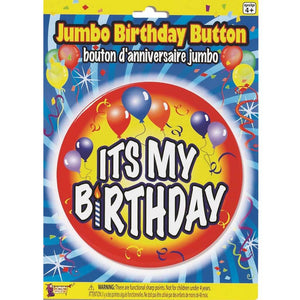 Jumbo Button Birthday Pin