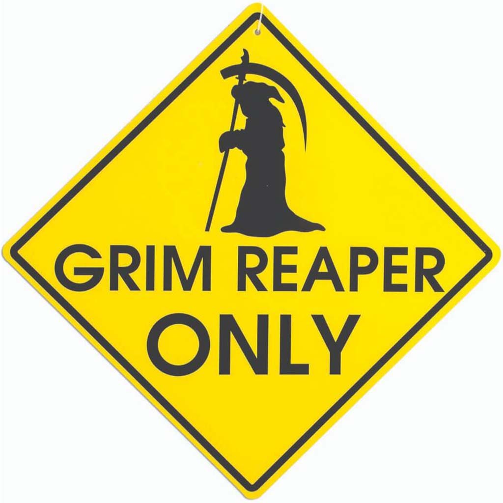 Grim Reaper Warning Sign