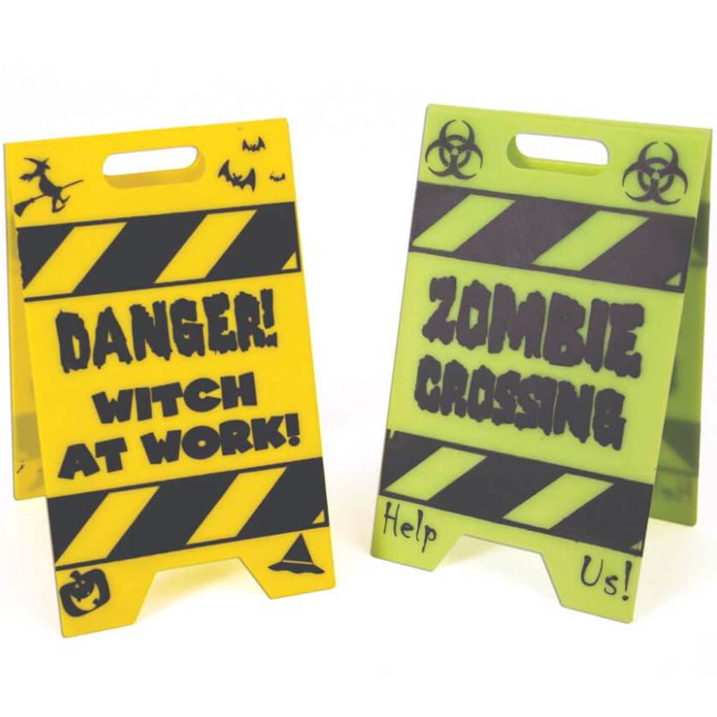 Witch Zombie Mini Warning Sign