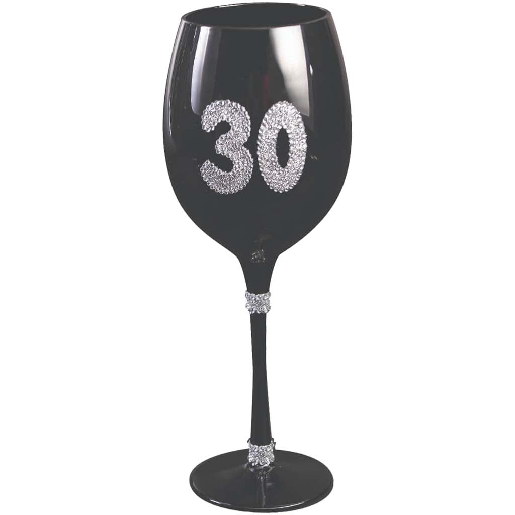 Black Wine Glass 30