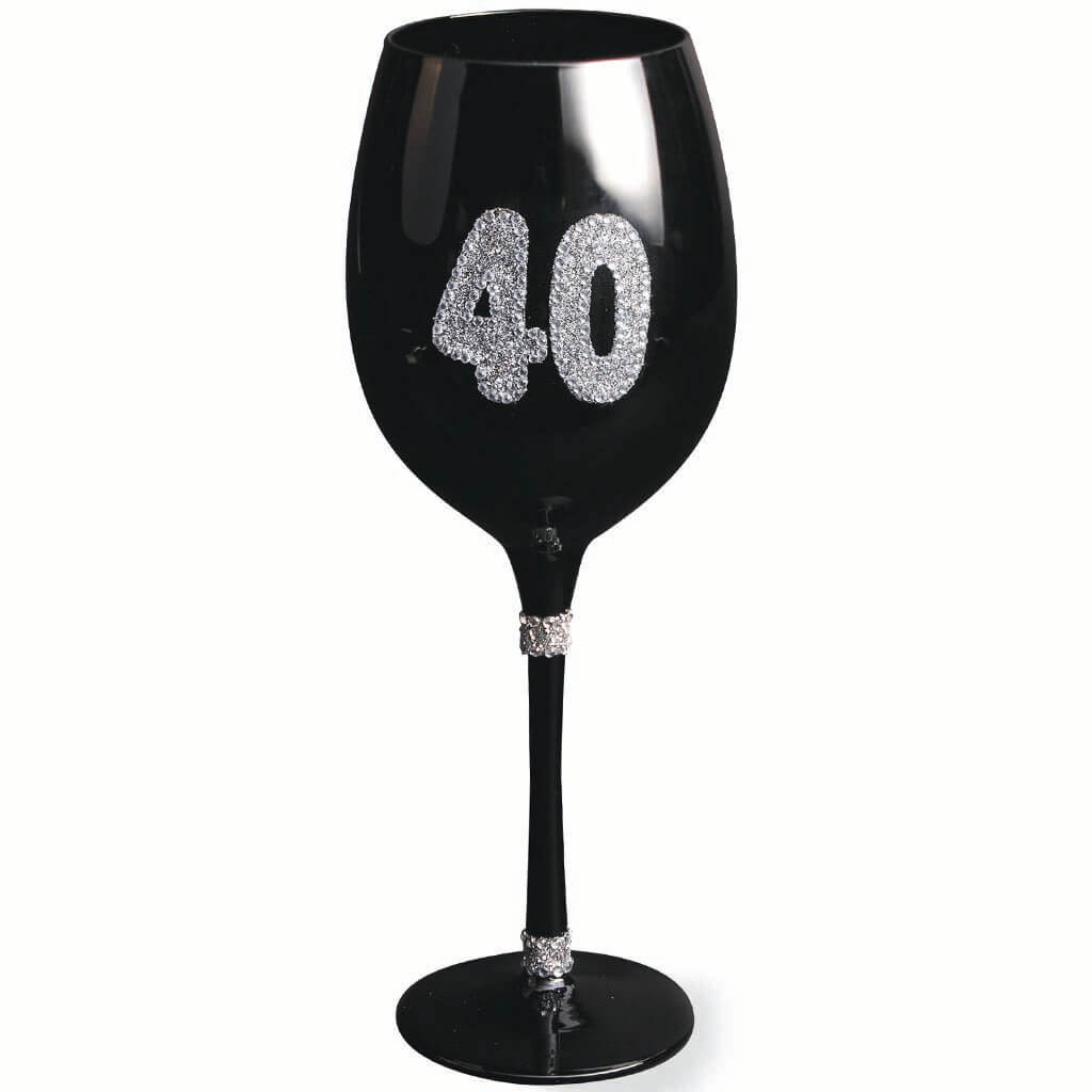 Black Wine Glass 40