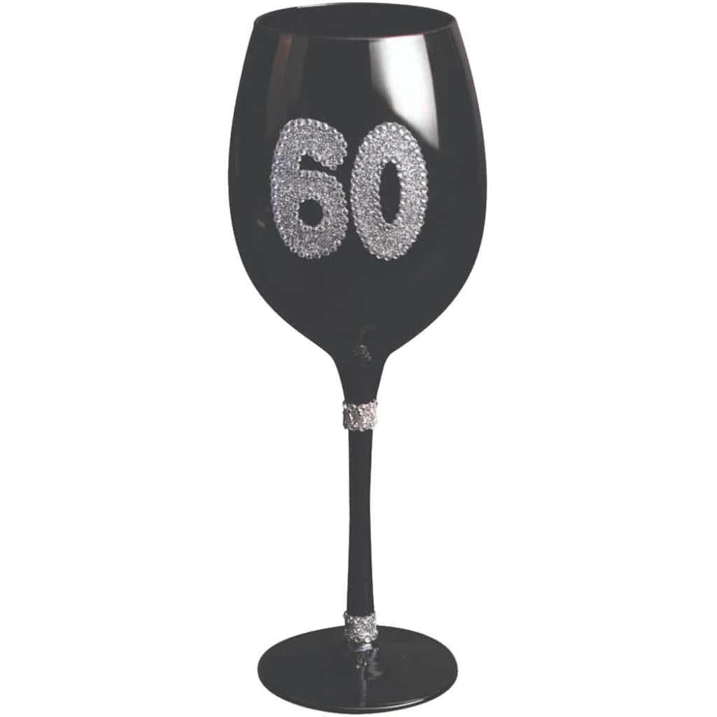 Black Wine Glass 60