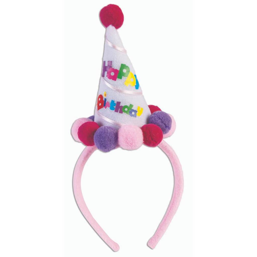 Pink Hat Happy Birthday Headband