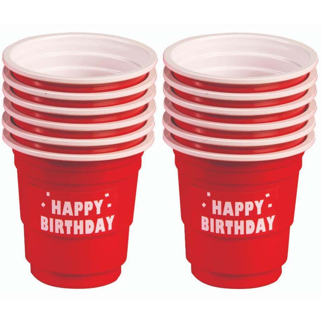 Red Happy Birthday Shot Glass