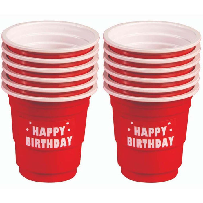 Red Happy Birthday Shot Glass