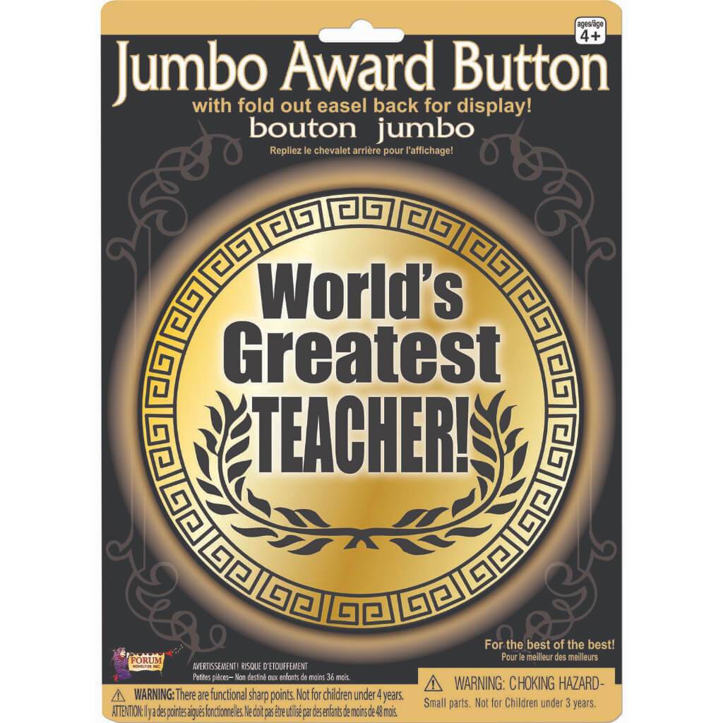 Worlds Greatest Teacher Jumbo Button