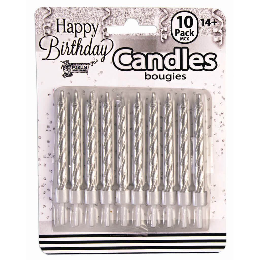 Silver Birthday Candles