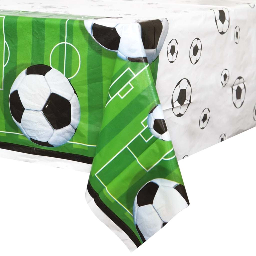 Rectangular Plastic Table Cover 54in x 84in, 3D Soccer 