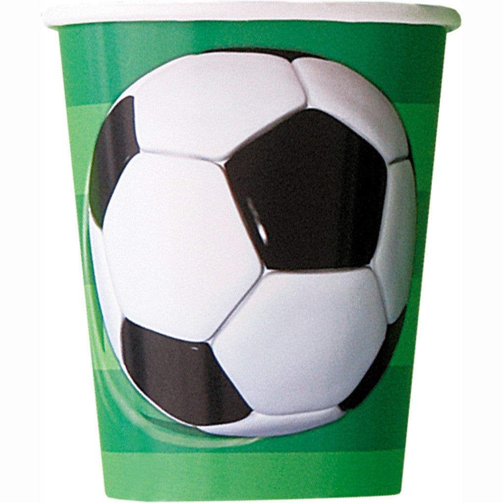 3D Soccerball 9oz Cups, 8ct 