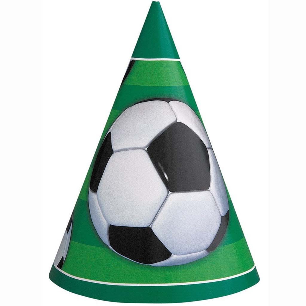 3D Soccer Party Hats, 8ct 