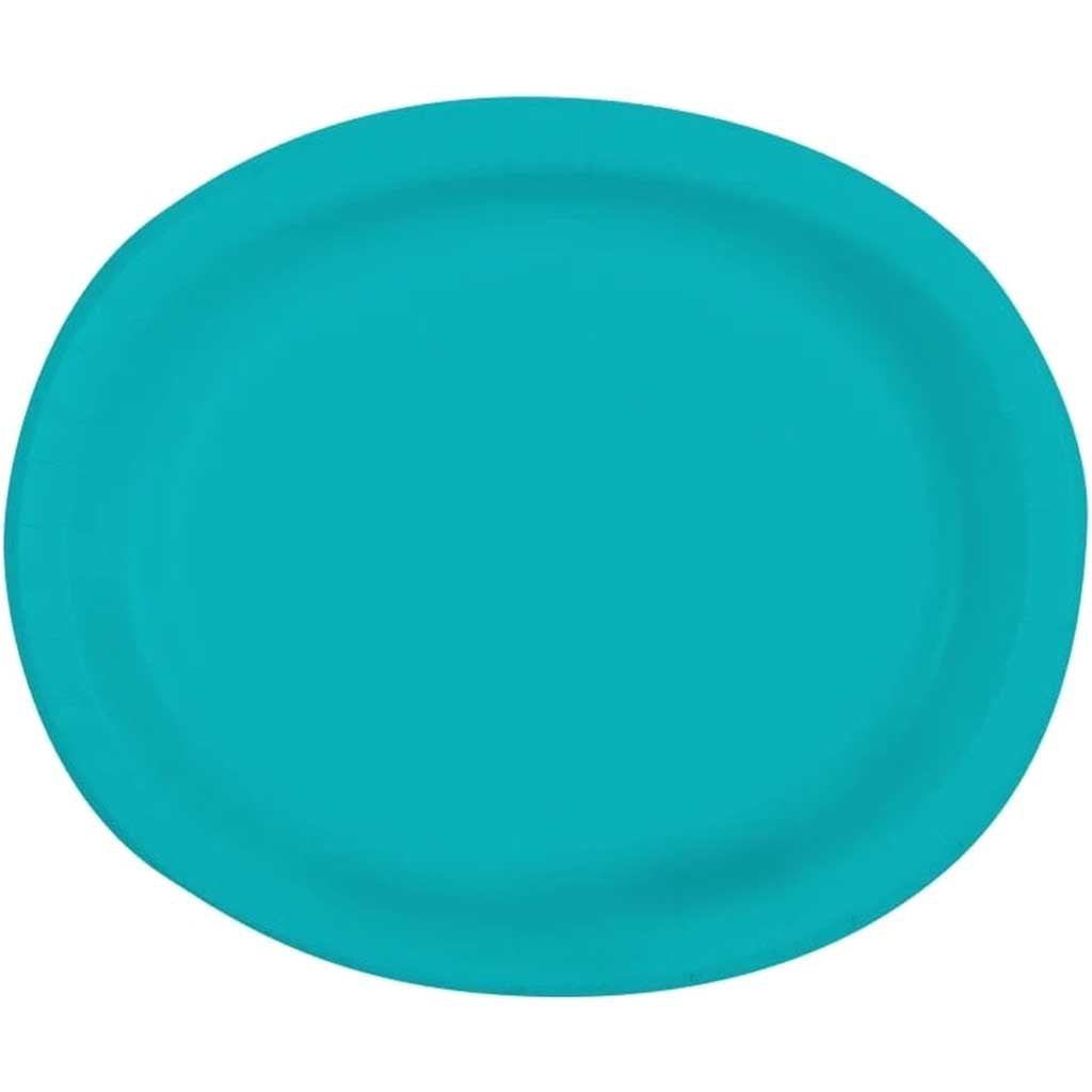 Caribbean Teal Oval Plates 8ct, 