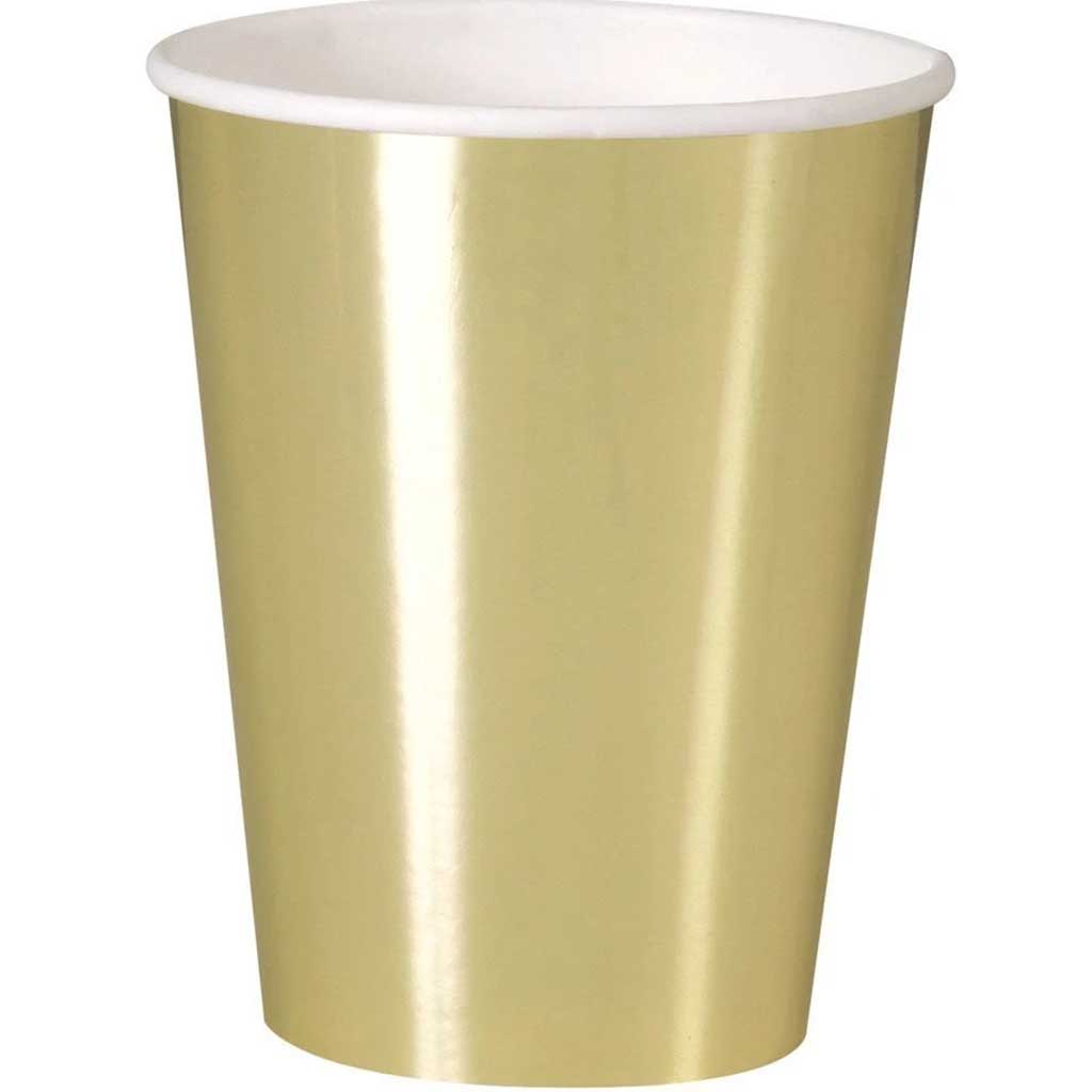 Gold 12oz Cups, 8ct 