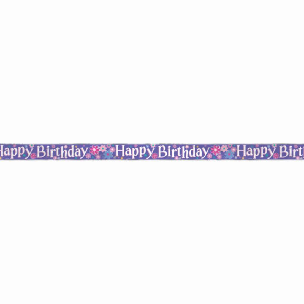 Birthday Blossom Party Banner Happy Birthday 12ft