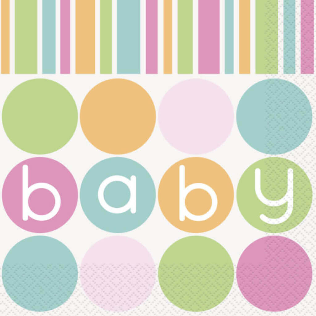 Pastel Baby Shower Luncheon Napkins, 16ct 