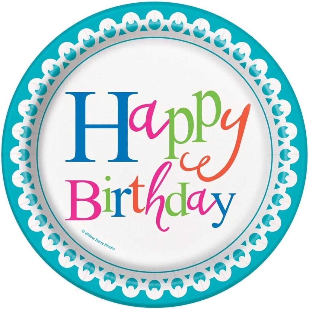 Round Dessert Plates 7in 8ct, Confetti Cake Birthday 