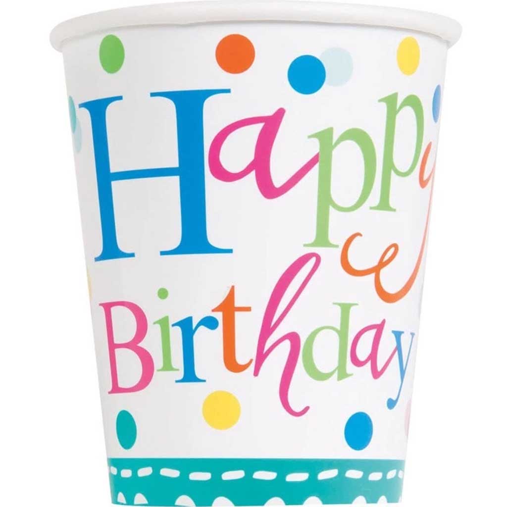 Confetti Cake Birthday 9oz Cups, 8ct 