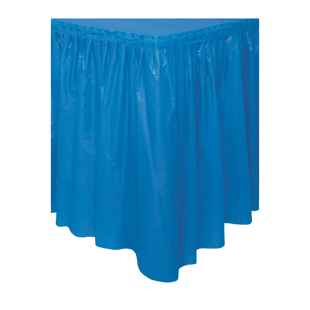 Plastic Table Skirt, 29in x 14ft, Royal Blue 