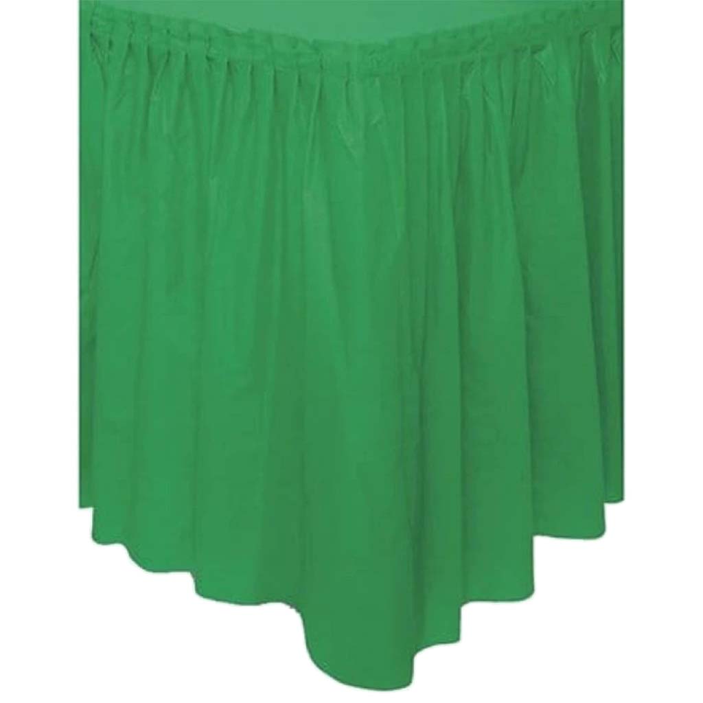 Emerald Green Plastic Table Skirt, 29in x 14ft 