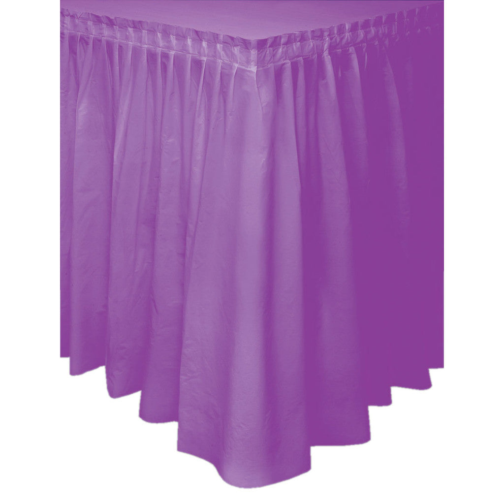 Plastic Table Skirt, 29in x 14ft, Pretty Purple 