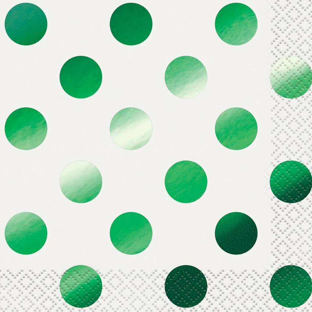 Green Dot Beverage Napkins, 16ct 