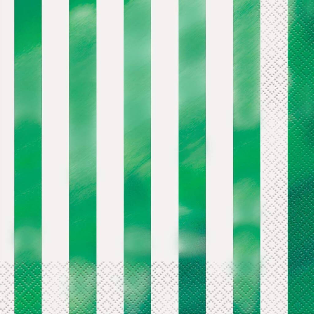 Green Stripe Luncheon Napkins, 16ct 