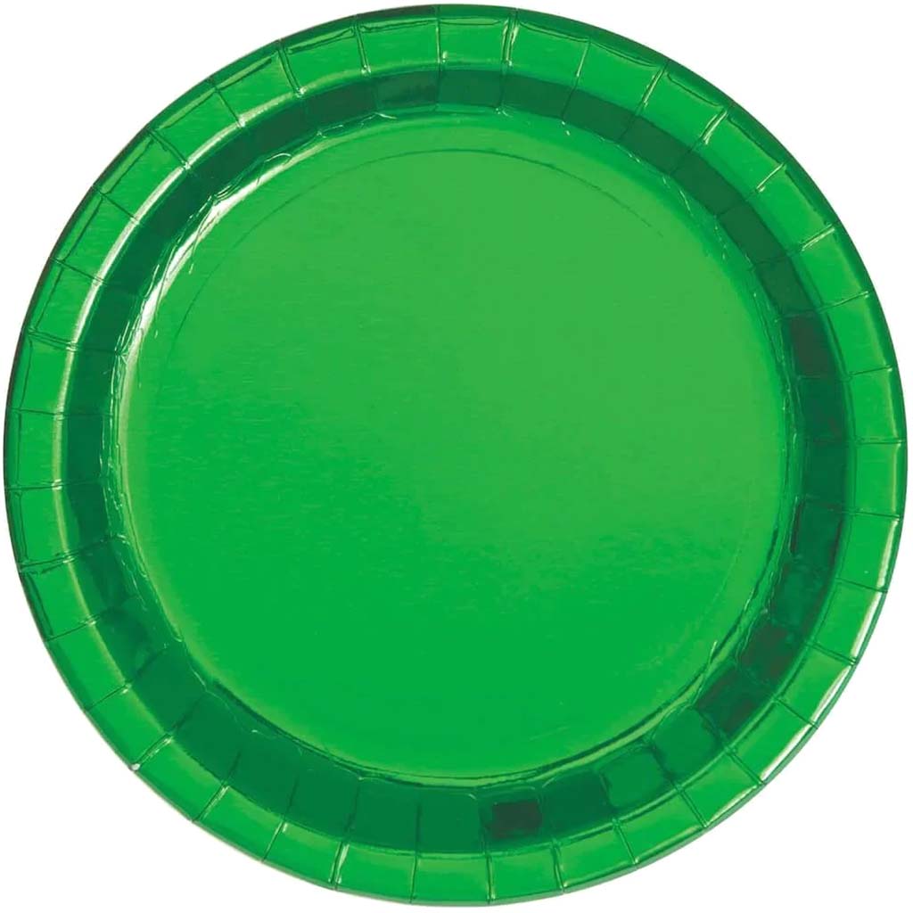 Green Round Dinner Plates 7in 8ct, 