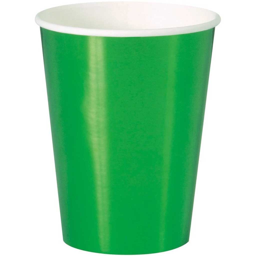 Green 12oz Cups, 8ct 