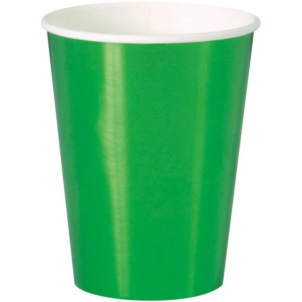 Green 12oz Cups, 8ct 
