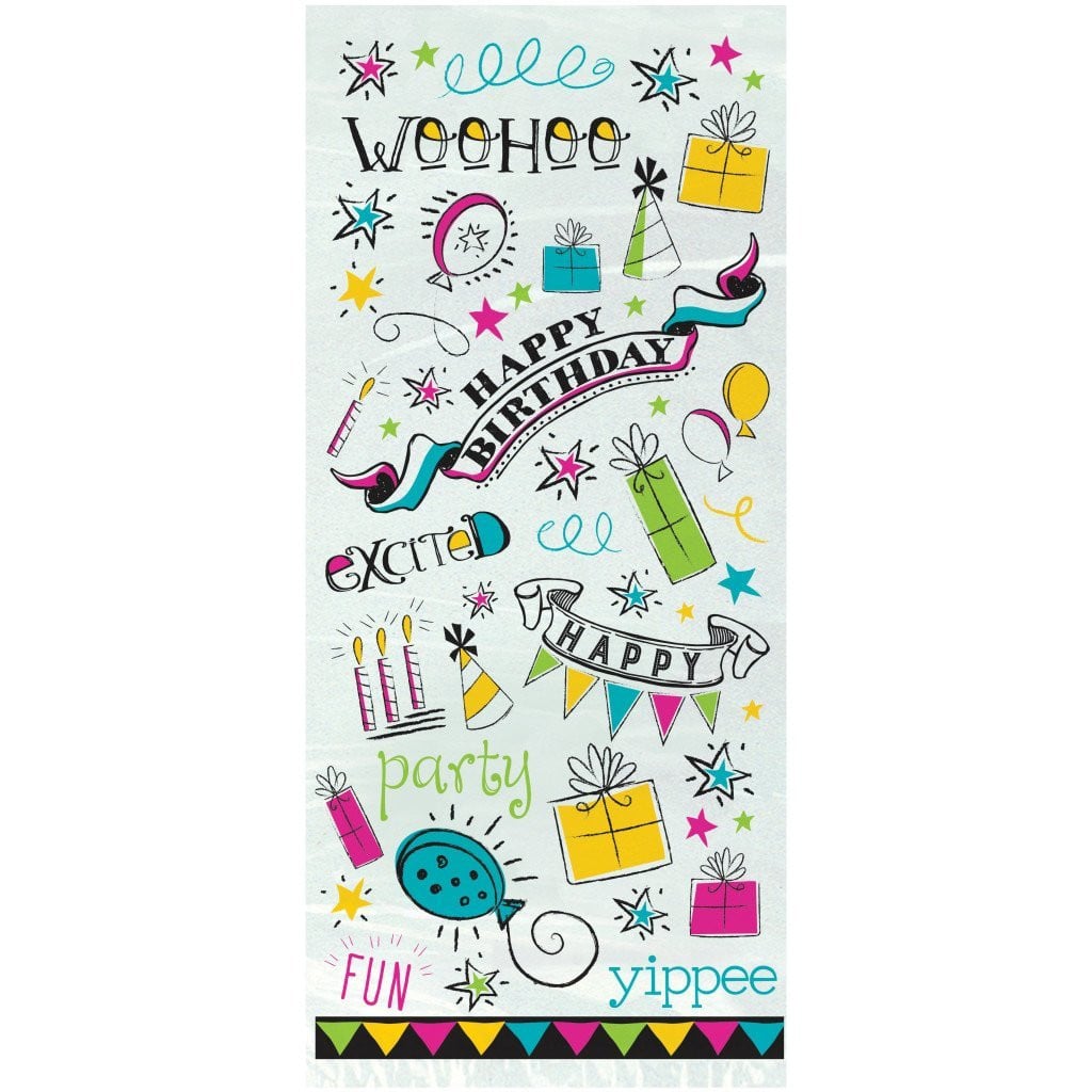 Cellophane Bags 20ct, Doodle Birthday 