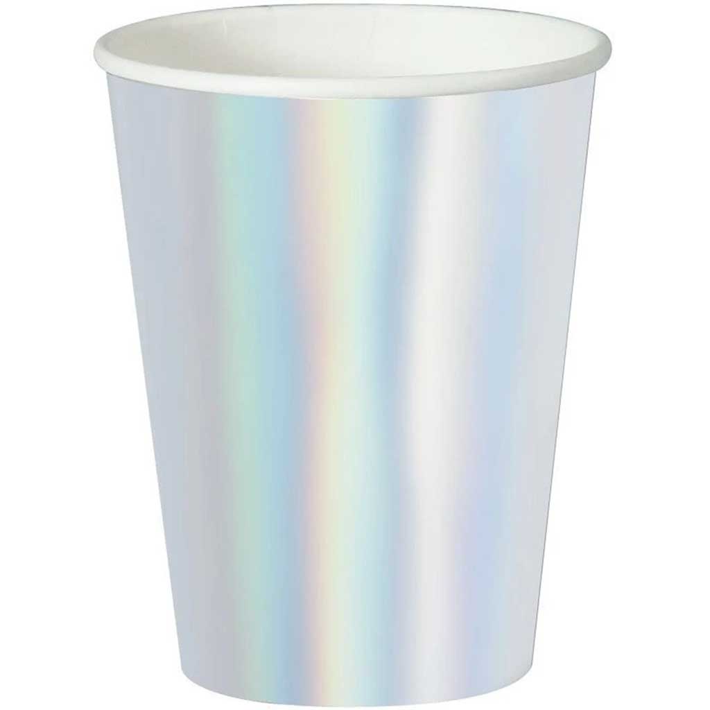 Iridescent 12oz Paper Cups, 8ct 