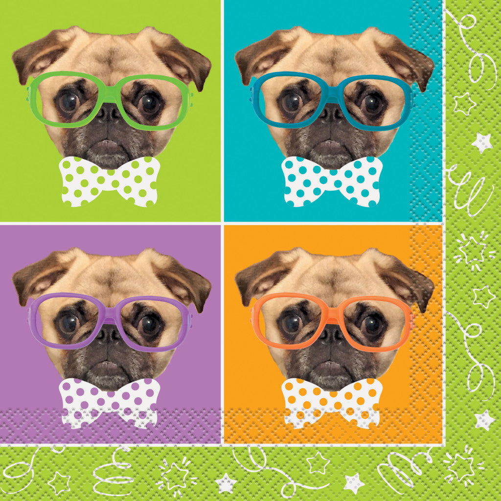 Pug Puppy Birthday Luncheon Napkins, 16ct 