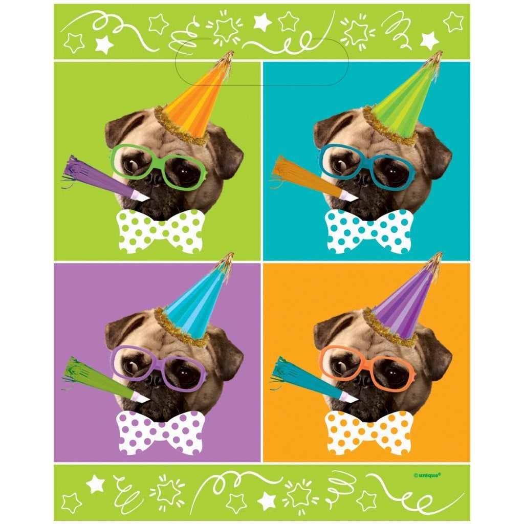 Pug Puppy Birthday Loot Bags, 8ct 