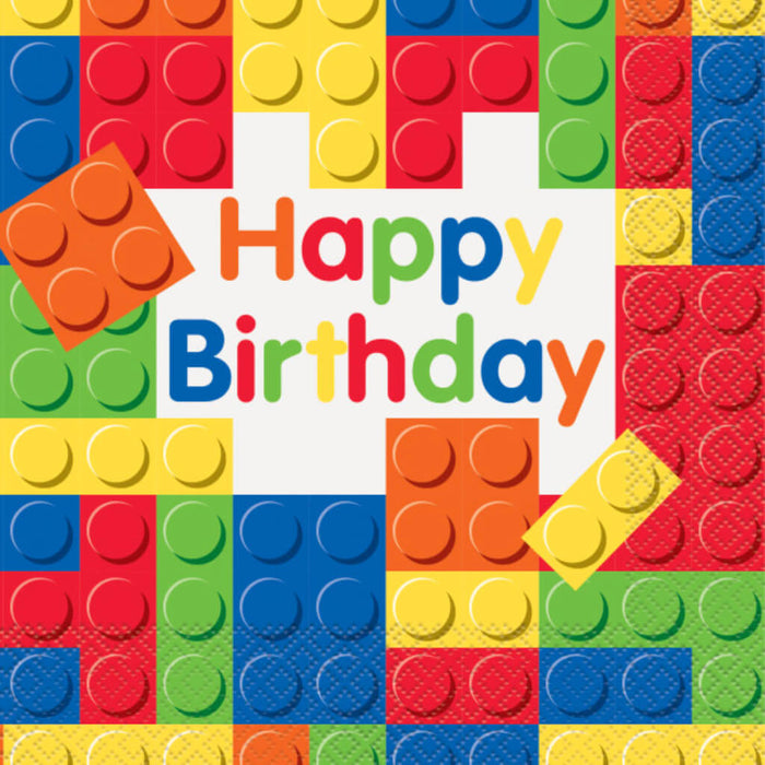 Building Blocks Party Napkins 16ct